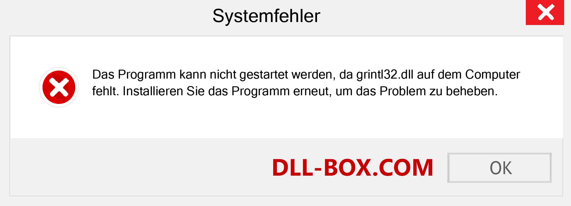 grintl32.dll-Datei fehlt?. Download für Windows 7, 8, 10 - Fix grintl32 dll Missing Error unter Windows, Fotos, Bildern