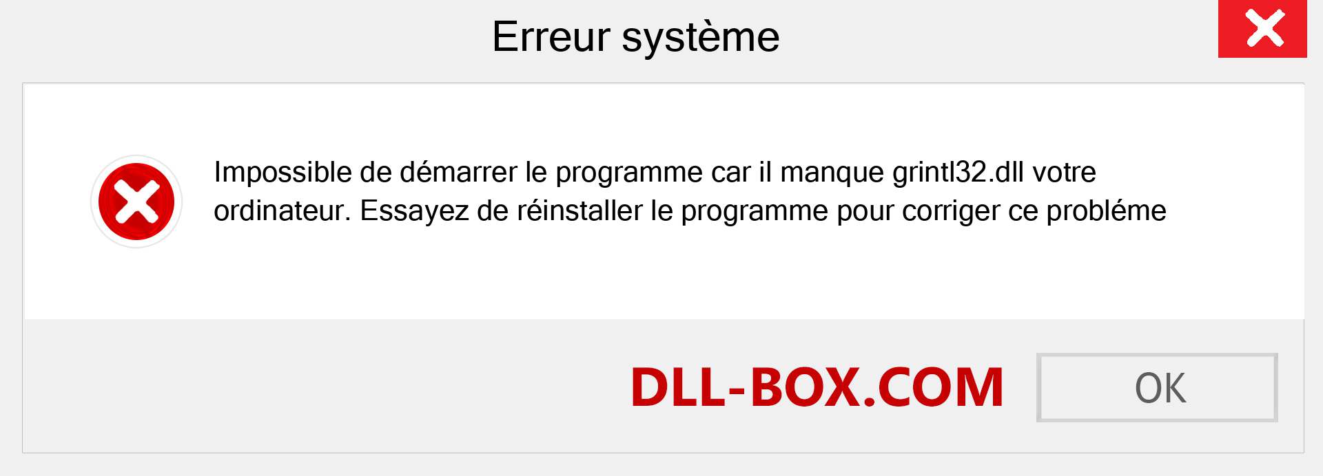 Le fichier grintl32.dll est manquant ?. Télécharger pour Windows 7, 8, 10 - Correction de l'erreur manquante grintl32 dll sur Windows, photos, images